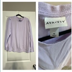 Ava & Viv fleece lilac top, Sz. 1x